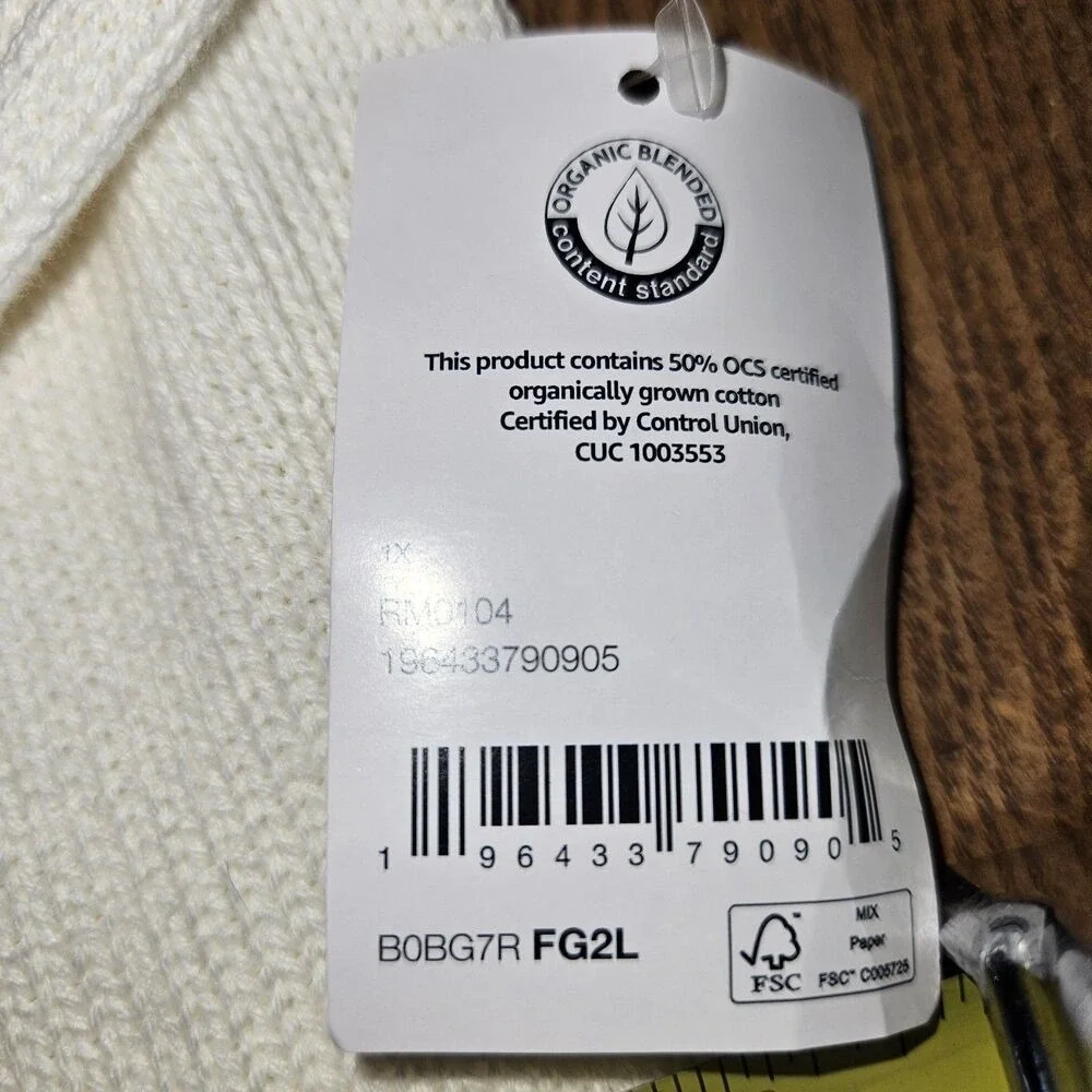 Amazon Essentials Women's 3XL Eggshell White Crewneck‎ Sweater Soft Plus Size